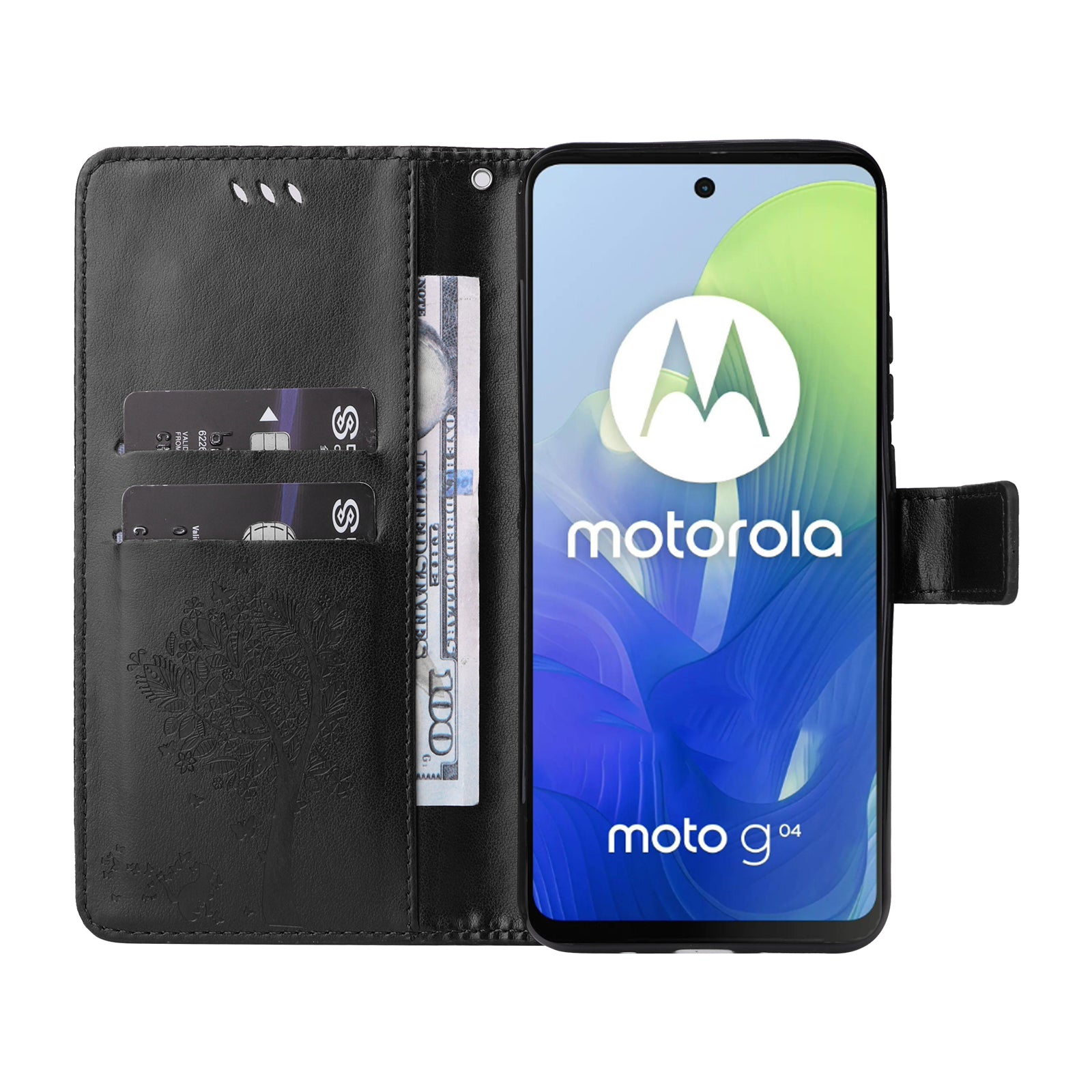 KT Imprinting Flower Series-3 For Motorola Moto G04 4G / G24 4G Case Tree Pattern Leather Flip Phone Cover KT Imprinting Flower Series-3 For Motorola Moto G04 4G / G24 4G Case Tree Pattern Leather Flip Phone Cover
